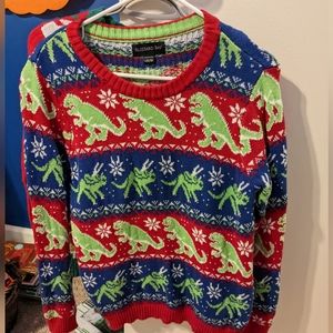 Boys Size 14/16 Dinosaur Ugly Christmas Sweater